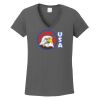 Ladies Heavy Cotton ™ 100% Cotton V Neck T Shirt Thumbnail