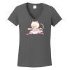 Ladies Heavy Cotton ™ 100% Cotton V Neck T Shirt Thumbnail