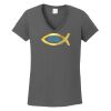 Ladies Heavy Cotton ™ 100% Cotton V Neck T Shirt Thumbnail