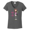 Ladies Heavy Cotton ™ 100% Cotton V Neck T Shirt Thumbnail