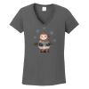 Ladies Heavy Cotton ™ 100% Cotton V Neck T Shirt Thumbnail