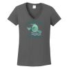 Ladies Heavy Cotton ™ 100% Cotton V Neck T Shirt Thumbnail