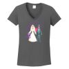 Ladies Heavy Cotton ™ 100% Cotton V Neck T Shirt Thumbnail