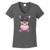 Ladies Heavy Cotton ™ 100% Cotton V Neck T Shirt Thumbnail