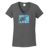 Ladies Heavy Cotton ™ 100% Cotton V Neck T Shirt Thumbnail