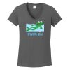 Ladies Heavy Cotton ™ 100% Cotton V Neck T Shirt Thumbnail