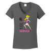 Ladies Heavy Cotton ™ 100% Cotton V Neck T Shirt Thumbnail