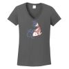 Ladies Heavy Cotton ™ 100% Cotton V Neck T Shirt Thumbnail