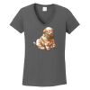Ladies Heavy Cotton ™ 100% Cotton V Neck T Shirt Thumbnail