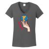 Ladies Heavy Cotton ™ 100% Cotton V Neck T Shirt Thumbnail