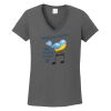 Ladies Heavy Cotton ™ 100% Cotton V Neck T Shirt Thumbnail