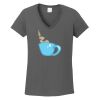Ladies Heavy Cotton ™ 100% Cotton V Neck T Shirt Thumbnail