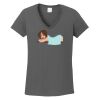 Ladies Heavy Cotton ™ 100% Cotton V Neck T Shirt Thumbnail