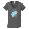 Ladies Heavy Cotton ™ 100% Cotton V Neck T Shirt Thumbnail