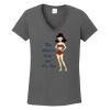 Ladies Heavy Cotton ™ 100% Cotton V Neck T Shirt Thumbnail