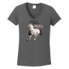 Ladies Heavy Cotton ™ 100% Cotton V Neck T Shirt Thumbnail