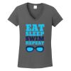 Ladies Heavy Cotton ™ 100% Cotton V Neck T Shirt Thumbnail