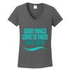 Ladies Heavy Cotton ™ 100% Cotton V Neck T Shirt Thumbnail